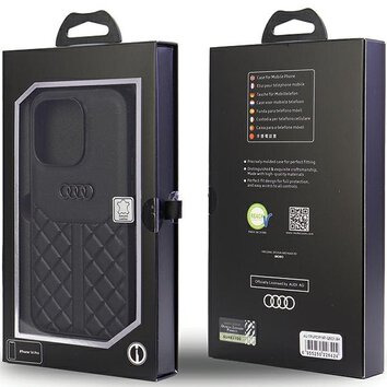 Audi nakładka do iPhone 14 Pro 6,1" AU-TPUPCIP14P-Q8/D1-BK czarna hardcase Genuine Leather