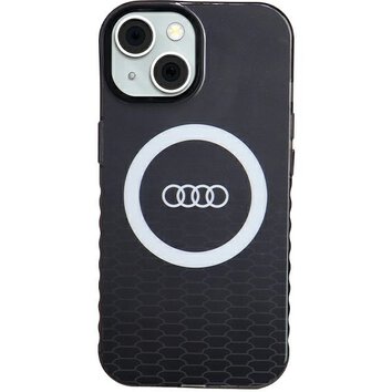 Audi nakładka do iPhone 15 6,1" czarna IML Big Logo MagSafe Case