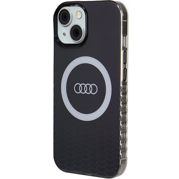 Audi nakładka do iPhone 15 6,1" czarna IML Big Logo MagSafe Case