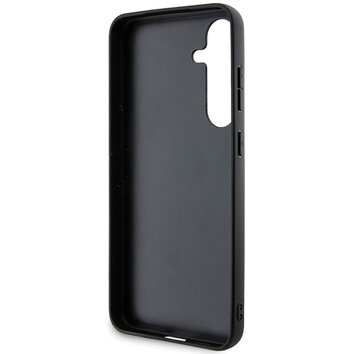 BMW nakładka do Samsung Galaxy S24+ czarna Signature Leather Half Textured & Circle MagSafe
