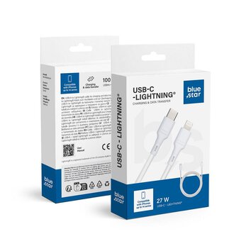 Kabel Blue Star ze zczem USB C do iPhone Lightning 2.4A (max 27W) - biay
