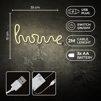 Neon LED HOME biały ciepły Bat + USB FLNE21 Forever Light