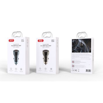 XO ładowarka samochodowa CC60 60W 1x USB 1x USB-C czarna