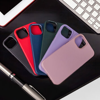 Nakładka Mag Leather do iPhone 14 Pro 6,1" ciemnozielona