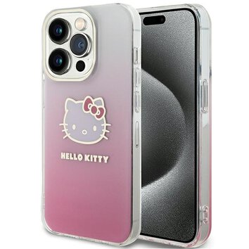 Nakładka Hello Kitty do iPhone 15 Pro 6.1" różowa hardcase IML Gradient Electrop Kitty Head