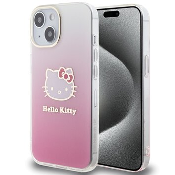Nakładka Hello Kitty do iPhone 15 / 14 / 13 6.1" różowa hardcase IML Gradient Electrop Kitty Head