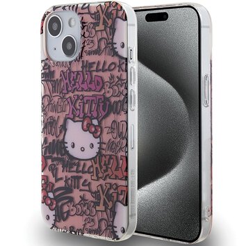 Nakładka Hello Kitty do iPhone 15 / 14 / 13 6.1" różowa hardcase IML Tags Graffiti