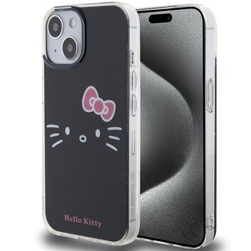 Nakładka Hello Kitty do iPhone 15 / 14 / 13 6.1" czarna hardcase IML Kitty Face
