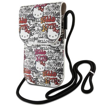 Hello Kitty Torebka beżowa Leather Tags Graffiti Cord