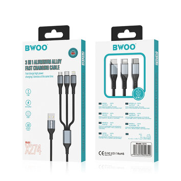 BWOO kabel X274 Fast 3 in 1 USB 3A
