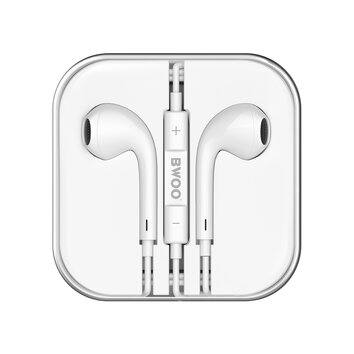BWOO słuchawki BO-HF05 Wired Earphone 3.5mm stereo białe