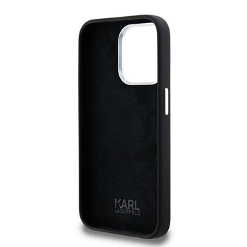 Karl Lagerfeld nakładka do iPhone 15 Pro 6,1" KLHCP15LSCMSMVK czarna HC silicone sign metal logo