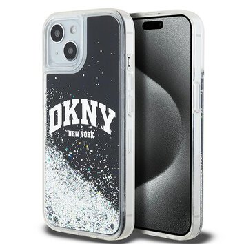 DKNY nakładka do iPhone 15 Plus 6,7" DKHCP15MLBNAEK czarna HC liquid glitters w arch logo