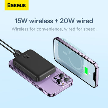 Baseus power bank magnetyczny Mini 20W 10000mAh czarny