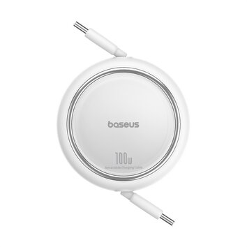 Baseus kabel Free2Draw Mini USB-C - USB-C 1,0m 100W biały zwijany