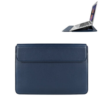 Devia etui pokrowiec do laptopa / MacBooka Ultra-Thin z funkcją podstawki 13,3'' wodoodporna sztuczna skóra niebieski
