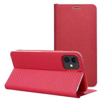 Kabura LUNA Book Carbon do IPHONE 16 czerwony
