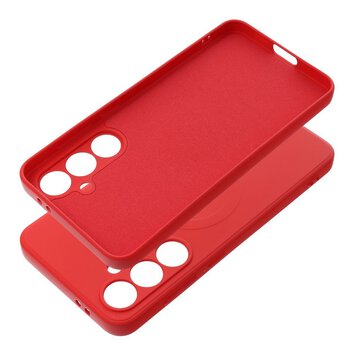 Futerał SILICONE MAG COVER kompatybilny z MagSafe do SAMSUNG S24 FE czerwony