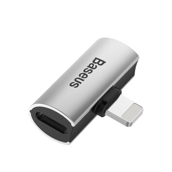 BASEUS adapter 2w1 Lightning do 2 x Lightning CAL46-S1 srebrno czarny