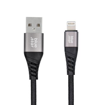 Kabel Blue Star z oplotem ze zczem USB A do Lightning 2,4A