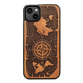 Bewood nakładka do iPhone 15 Plus 6,7" Róża Wiatrów Merbau