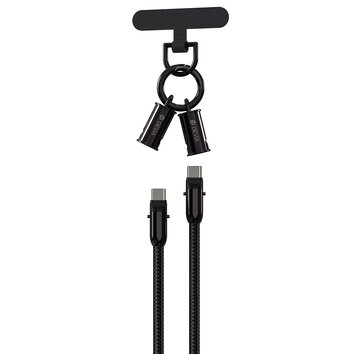 Devia kabel uniwersalna smycz 2w1 PD USB-C - USB-C 1,2 m 60W czarny