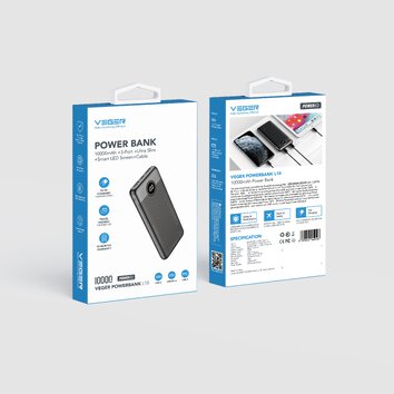 Bateria zewnętrzna (Powerbank) VEGER L10S - 10 000mAh LCD Quick Charge PD 20W (W1105PD )