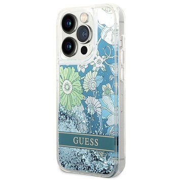 Oryginalne Etui GUESS Hardcase GUHCP14LLFLSN do iPhone 14 PRO (Liqide Glitter Flower / zielony)