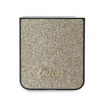 Guess nakładka do Samsung Galaxy Z Flip6 GUE003745 złota 4G Glitter Script