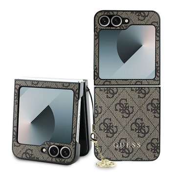 Guess nakładka do Samsung Galaxy Z Flip6 GUE003750 brązowa 4G Charm