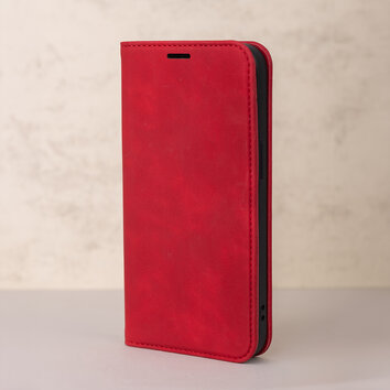 Etui Smart Suede do iPhone 16 Plus 6,7" czerwone