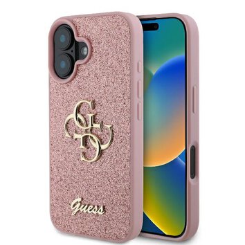 Guess nakładka Fixed Glitter Big 4G do iPhone 16 6,1" GUHCP16SHG4SGP różowa