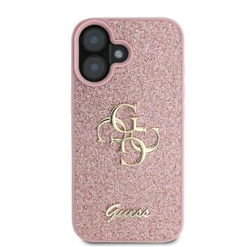 Guess nakładka Fixed Glitter Big 4G do iPhone 16 6,1" GUHCP16SHG4SGP różowa
