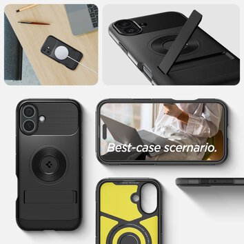 Spigen nakładka Slim Armor Mag MagSafe do iPhone 16 6,1" czarna