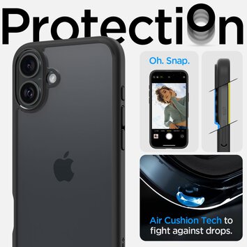 Spigen nakładka Ultra Hybrid do iPhone 16 6,1" czarna matowa