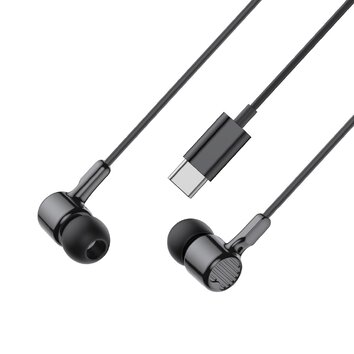XO słuchawki przewodowe EP81 USB-C douszne czarne