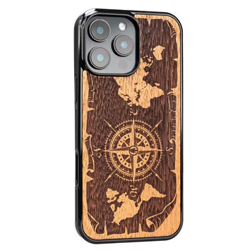 Bewood nakładka do iPhone 16 Pro 6,3" Róża Wiatrów Merbau