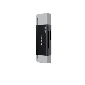 Devia czytnik kart 2w1 EL240 USB/USB-C 3.0 czarny