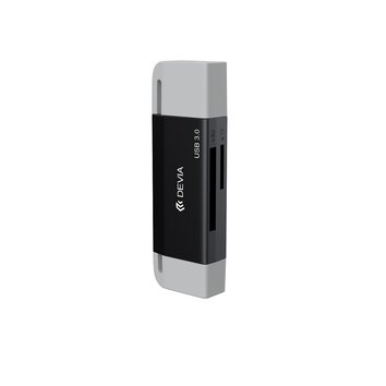 Devia czytnik kart 2w1 EL240 USB/USB-C 3.0 czarny