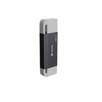 Devia czytnik kart 2w1 EL240 USB/USB-C 3.0 czarny