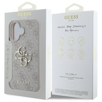 Guess nakładka 4G Big Logo do iPhone 16 6,1" GUHCP16S4GMGPI różowa