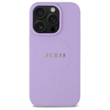 Guess nakładka Saffiano do iPhone 16 Pro Max 6,9" GUHMP16XPSAHMCU fioletowa MagSafe