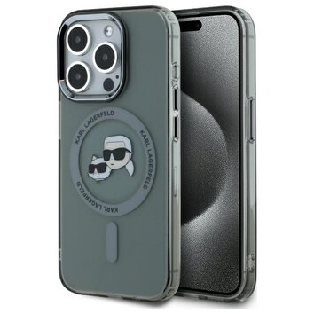 Karl Lagerfeld nakładka HC MagSafe IML Metal KC Heads do iPhone 15 Pro 6,1" czarna