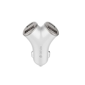 Devia ładowarka samochodowa Smart PD 48W 2x USB 2x USB-C srebrna