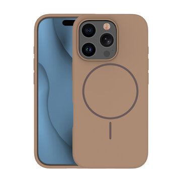 Nakładka Silicone Thin Mag do iPhone 16 Pro 6,3" brązowa