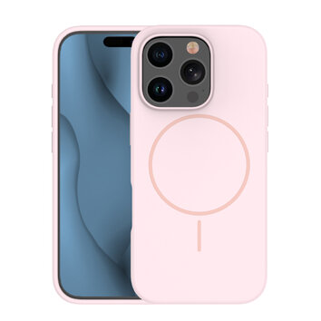 Nakładka Silicone Thin Mag do iPhone 15 Pro Max 6,7" jasnoróżowa