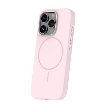 Nakładka Silicone Thin Mag do iPhone 12 / 12 Pro 6,1" jasnoróżowa