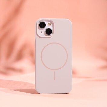 Nakładka Silicone Thin Mag do iPhone 12 / 12 Pro 6,1" jasnoróżowa