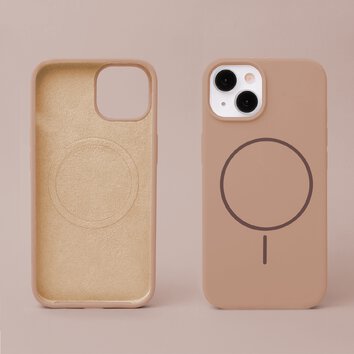Nakładka Silicone Thin Mag do iPhone 16 Plus 6,7" brązowa