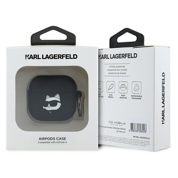 Karl Lagerfeld nakładka do AirPods 4 Silicone Choupette Head 3D Czarna